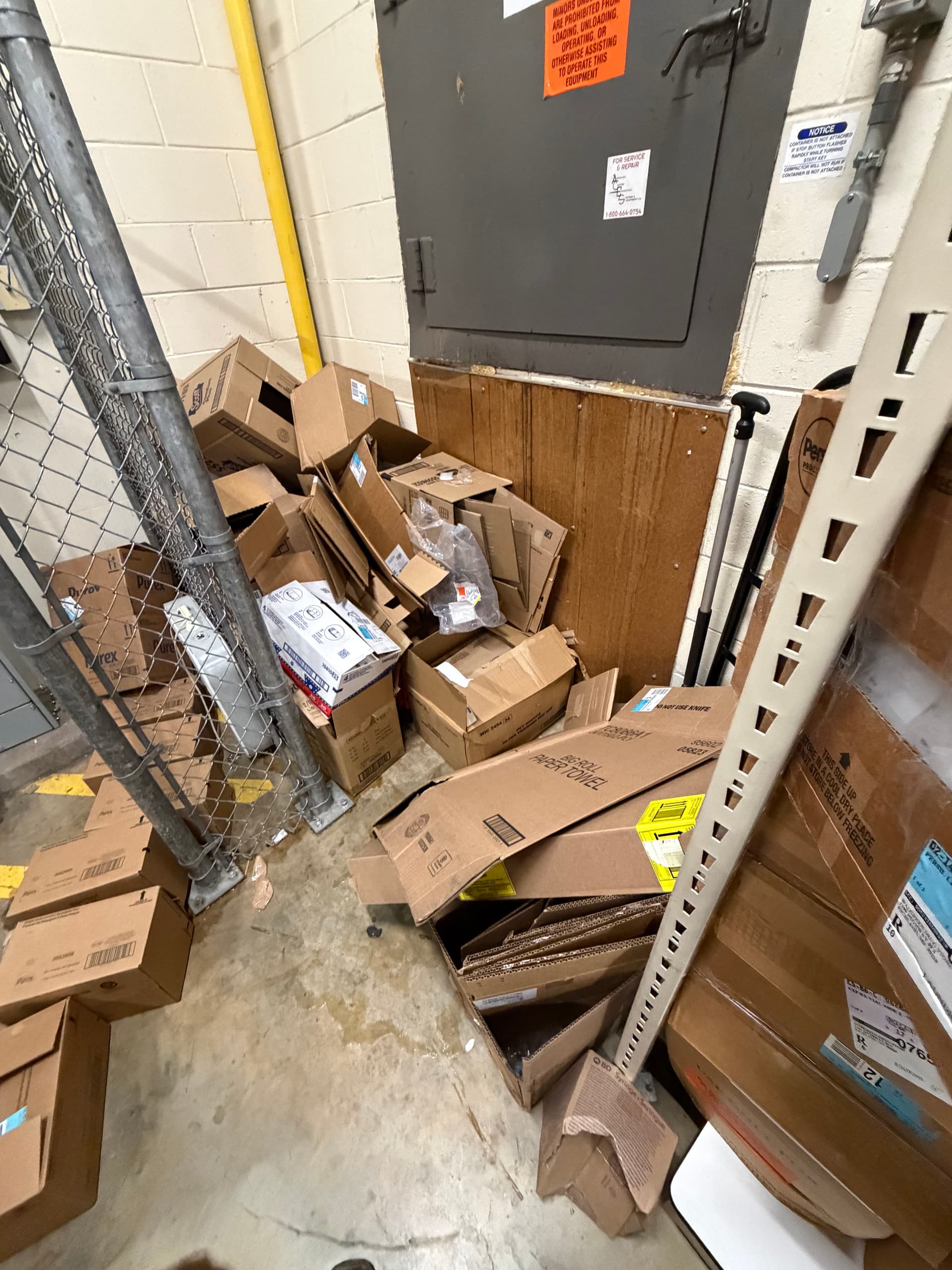 Gallery photos for Commercial Stock Room Cleanout Clears Cardboard Overflow in Richland: Image #1