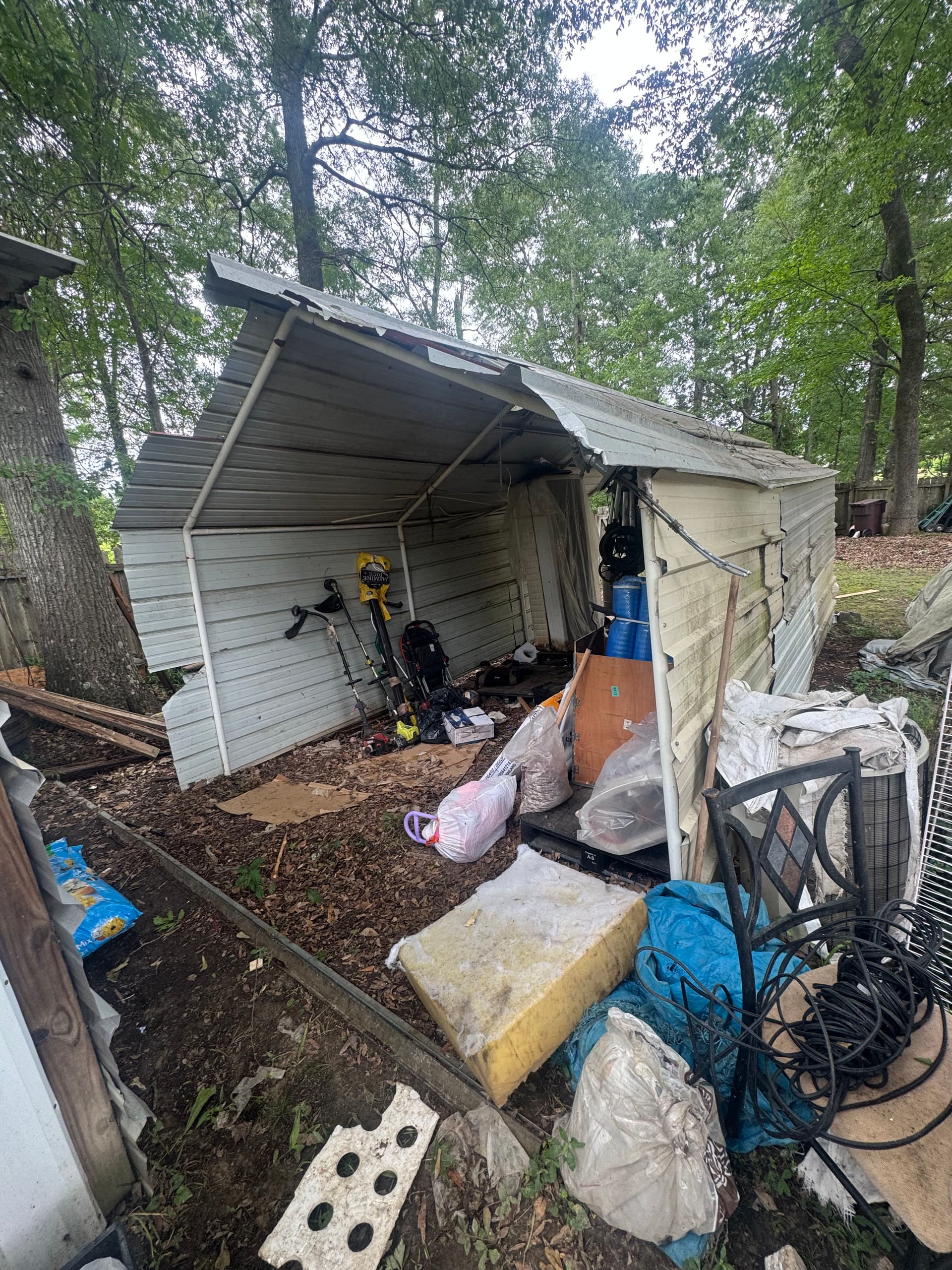 Gallery photos for Damaged Metal Shed Torn Down and Hauled Off in Flowood: Image #2