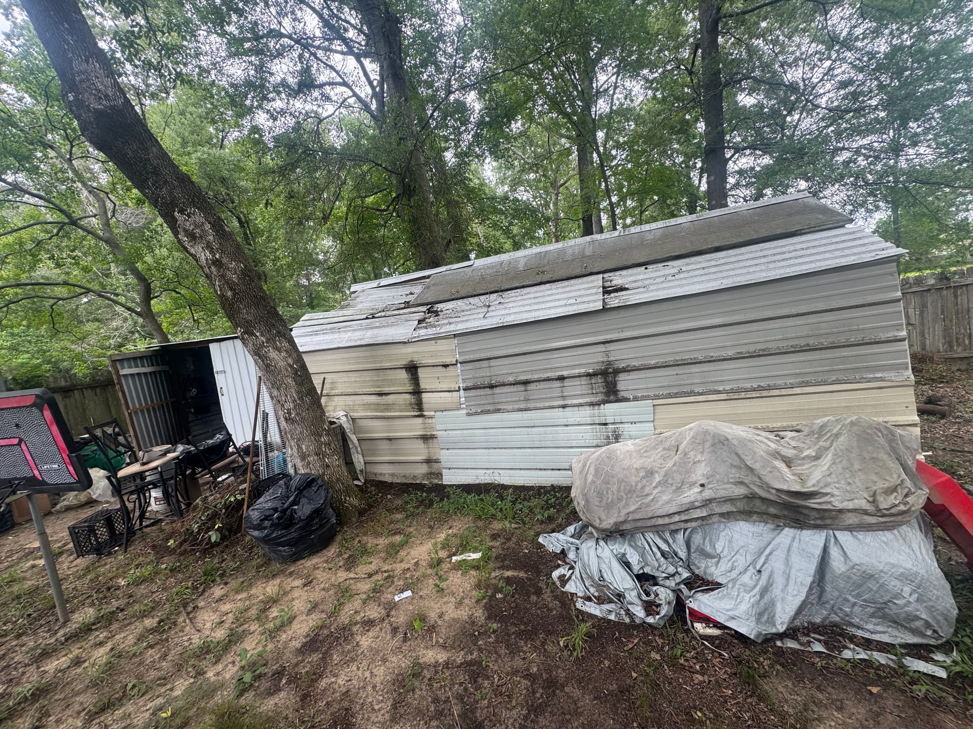 Damaged Metal Shed Torn Down and Hauled Off in Flowood image